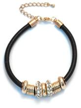 Bild D1174 Läderrem med strass rondeller