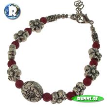 Bild Armband - Blommor (röd)