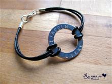 Bild Armband - Ring 30mm med läderband
