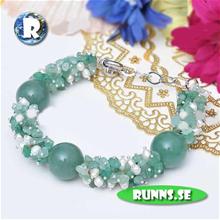 Bild Armband - Stenar & Pärlor (Havsgrön)