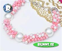 Bild Armband - Stenar & Pärlor (Rosa o vit)