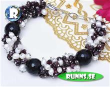 Bild Armband - Stenar & Pärlor (Svart)