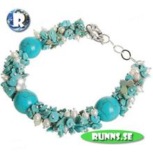 Bild Armband - Stenar & Pärlor (turkos)