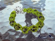 Bild Armband - Virkat grönt/svart