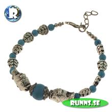 Bild Armband -Fisk och löv (turkost)