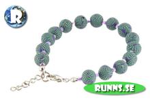 Bild Armband mjuk lera  - Lila/grönt mönster (pärlor)