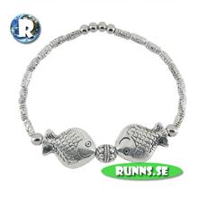Bild Armband tibetsilver - fiskar (silver)