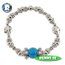 Bild Armband tibetsilver - Stor pärla (turkos)