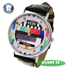 Bild Armbandsur - rund Testbild med läderband (svart)