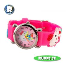 Bild Armbandsur barn - Kitty med gummiarmband (rosa)