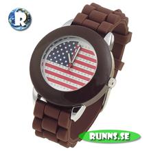 Bild Armbandsur i silicon - USA (brun)