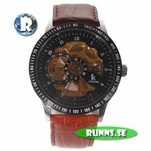 Bild Armbandsur IK Colouring - Skeleton brunt läderband (svart/guld)