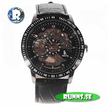Bild Armbandsur IK Colouring - Skeleton svart läderband (svart/silver)