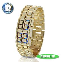 Bild Armbandsur med LED - Gold Iron Samurai Bling Bling (rött ljus)