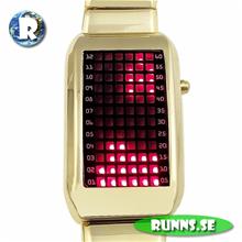 Bild Armbandsur med LED - Gold Matrix (red light)