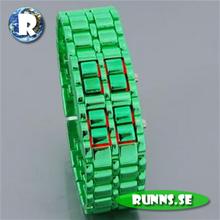 Bild Armbandsur med LED - Green Iron Samurai (rött ljus)