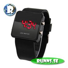 Bild Armbandsur med LED - Retro Plastic Blackout (svart)