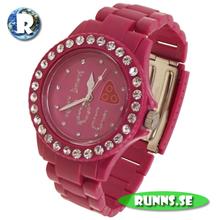 Bild Armbandsur Plastklocka - Plastic Crystal I love you (röd)