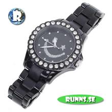 Bild Armbandsur Plastklocka - Plastic Crystal smiley (svart)