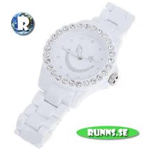 Bild Armbandsur Plastklocka - Plastic Crystal smiley (vit)