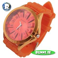 Bild Armbandsur Silicon - Sun (orange/krom)