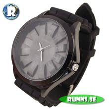 Bild Armbandsur Silicon - Sun (svart/krom)