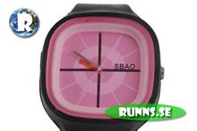 Bild Armbandsur Silikon - Gummiretro (rosa/svart)
