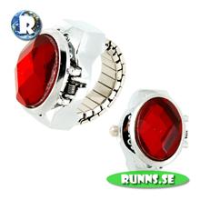 Bild Fingerklocka - Crystal röd (silver)