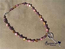Bild Halsband - rosa/brunt