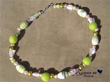 Bild Halsband - rosa/grönt