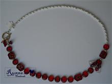 Bild Halsband - Viola (röd/vit)