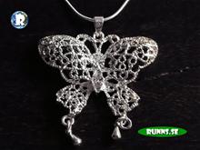 Bild Halsband silver - fjäril