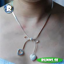 Bild Halsband silver - hjärtan