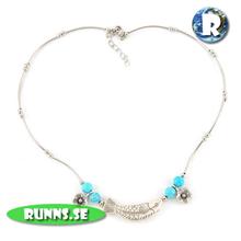 Bild Halsband tibetsilver- Fisk turkos)