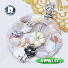 Bild Halsbands hänge - Rund med bommor (gul/svart)