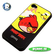 Bild iPhone 4 - Skal Angry Birds (red and yellow bird) med skärmskydd och putstrasa