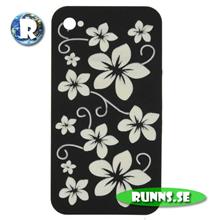 Bild iPhone 4G skal - Blomma 2 (svarta)