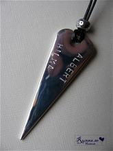 Bild Namnsmycke - Hjärta smalt (60mm) 2 rader