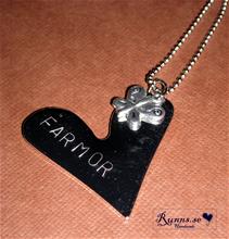 Bild Namnsmycke Halsband - Hjärta med kedja (39mm)