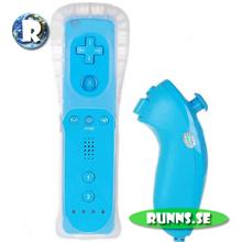 Bild Nintendo Wii - Wiimote med siliconfodral och nunchuk (blå)