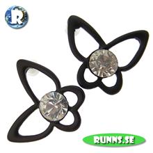 Bild Örhänge - Fjäril (svart)