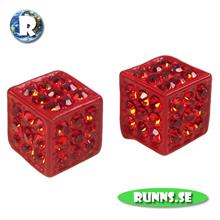 Bild Örhänge - Kub (röd)