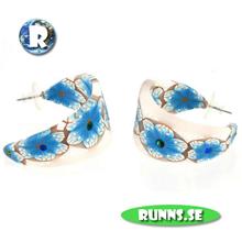 Bild Örhänge mjuk lera - Blommor blåa (månskära)