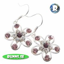 Bild Örhänge silver - Blommor (lila)