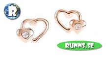 Bild Örhänge silver - dubbelhjärta (guld)