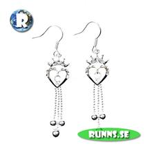 Bild Örhänge silver - hjärtan med kronor