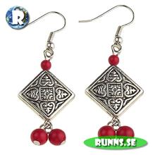 Bild Örhängen -  Kinesiskt mynt (röd)