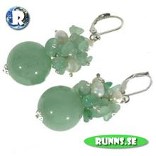 Bild Örhängen - Stenar och Pärlor (Havsgrön)