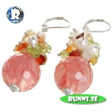 Bild Örhängen - Stenar och Pärlor (Korall)