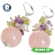 Bild Örhängen - Stenar och Pärlor (Rosa/Lila)